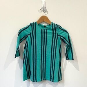 tea Kids Turquoise Long Sleeve Stripe Dress